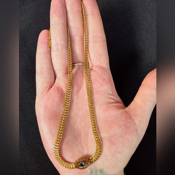 Gold Evil Eye Choker Necklace - Picture 2 of 11